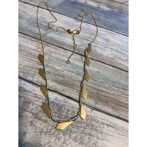 Madewell Geometric Shape Matte‎ Gold Tone Necklace Minimalist 30" Chain NWOT